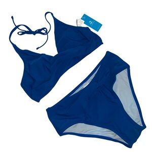 Cupshe Wrap & Twisted Mid Rise Hipster Bikini Set Size Small